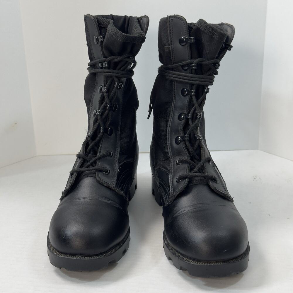 Rothco Black Leather Canvas Jungle Combat Boots 4R Speedlace